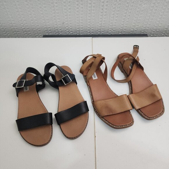 Steve Madden Women's Tesa Slingback Black Sandal Bundle Women's Size 8.5 - Picture 1 of 16